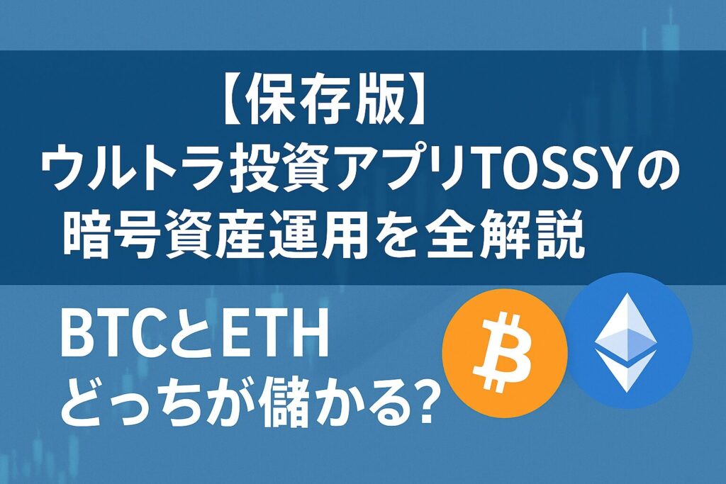 【保存版】ウルトラ投資アプリTOSSYの暗号資産運用を全解説｜BTCとETHどっちが儲かる？