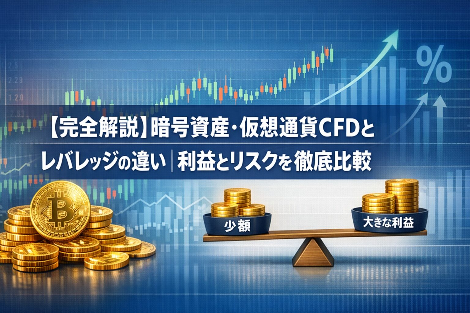 【完全解説】暗号資産・仮想通貨CFDとレバレッジの違い｜利益とリスクを徹底比較