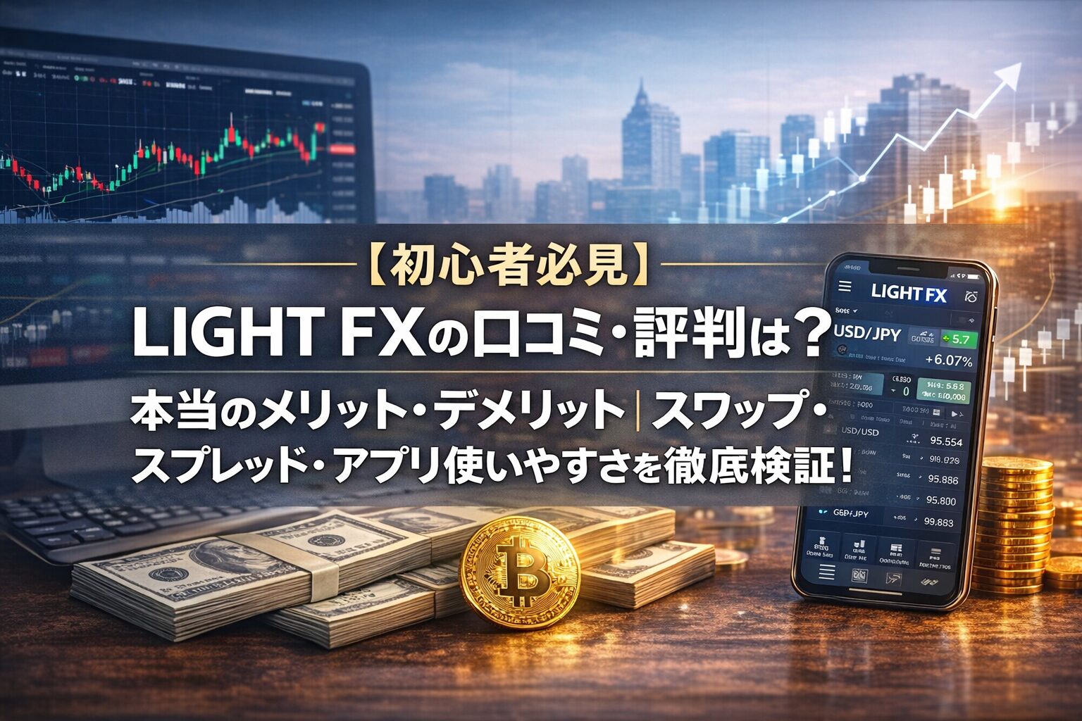 【初心者必見】LIGHT FXの口コミ・評判は?本当のメリット・デメリット|スワップ・スプレッド・アプリ使いやすさを徹底検証!