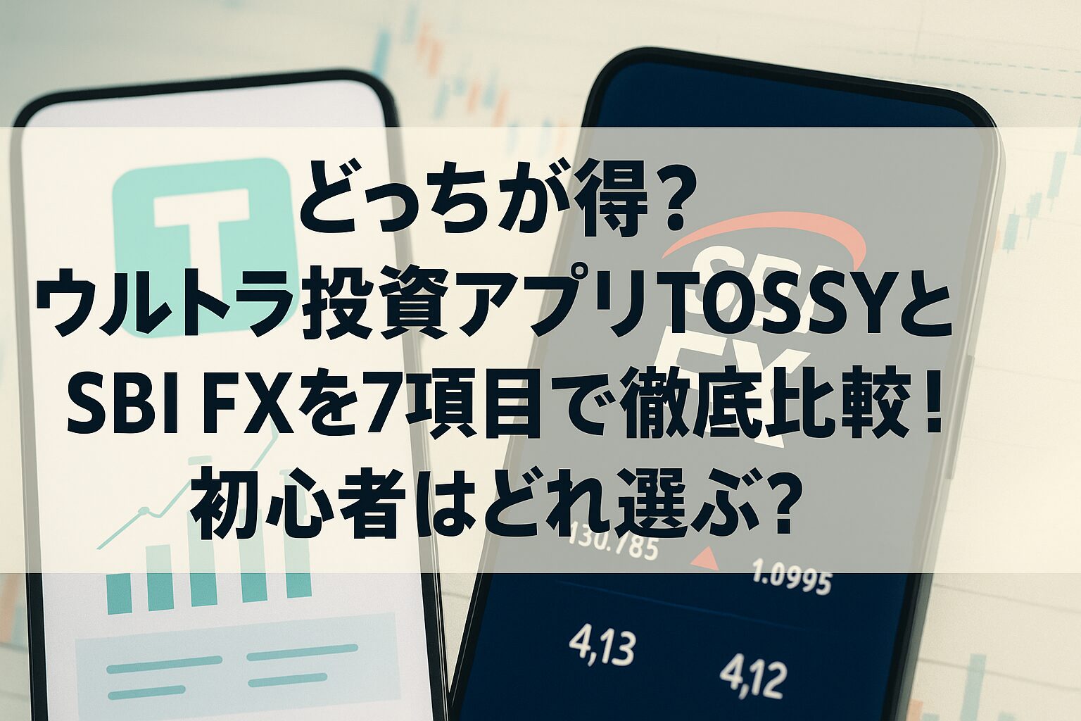 【どっちが得？】ウルトラ投資アプリTOSSYとSBI FXを7項目で徹底比較！初心者はどれ選ぶ？