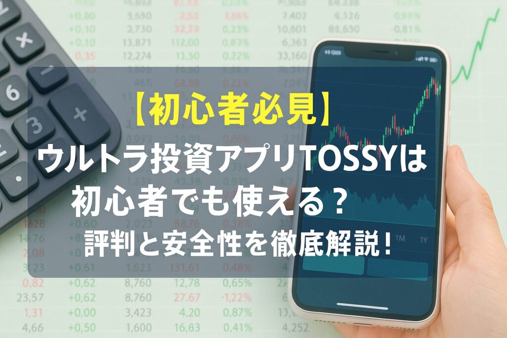 【初心者必見】ウルトラ投資アプリTOSSYは初心者でも使える？評判と安全性を徹底解説！