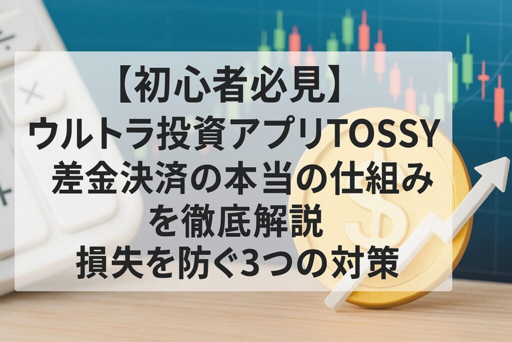 【初心者必見】ウルトラ投資アプリTOSSY差金決済の本当の仕組みを徹底解説｜損失を防ぐ3つの対策